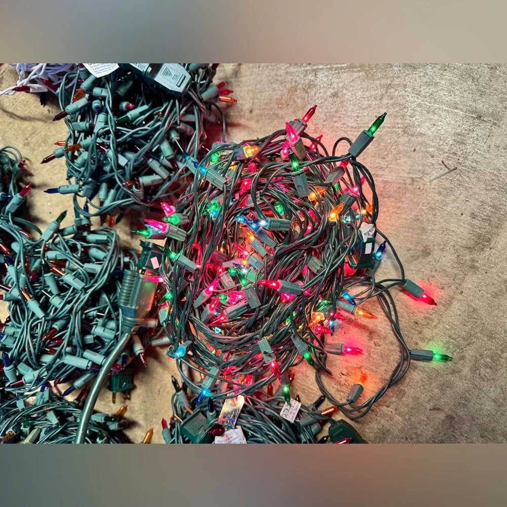 12 sets of multi colored incandescent Christmas lights